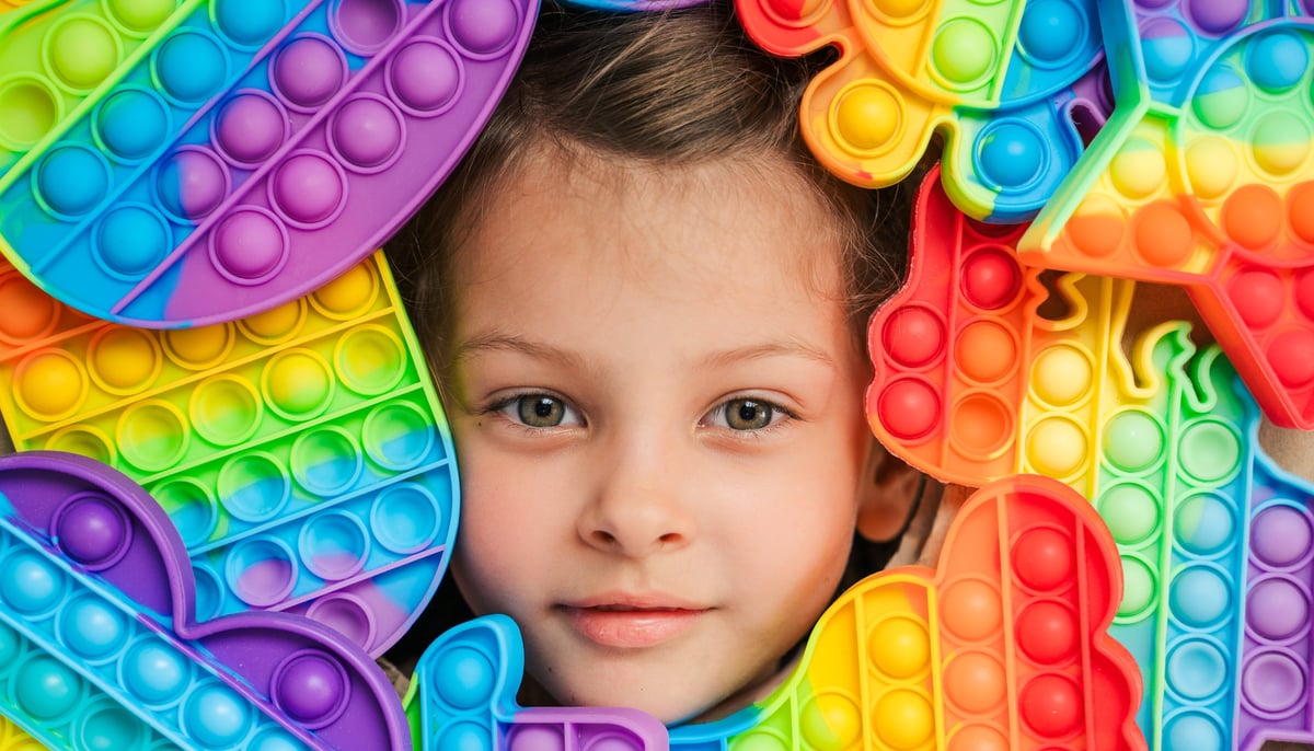 Colorful silicone pop-it sensory toys for stress relief and play